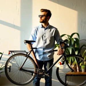 Un hombre pensativo en un hogar minimalista