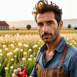 Un hombre pensativo en un campo dorado