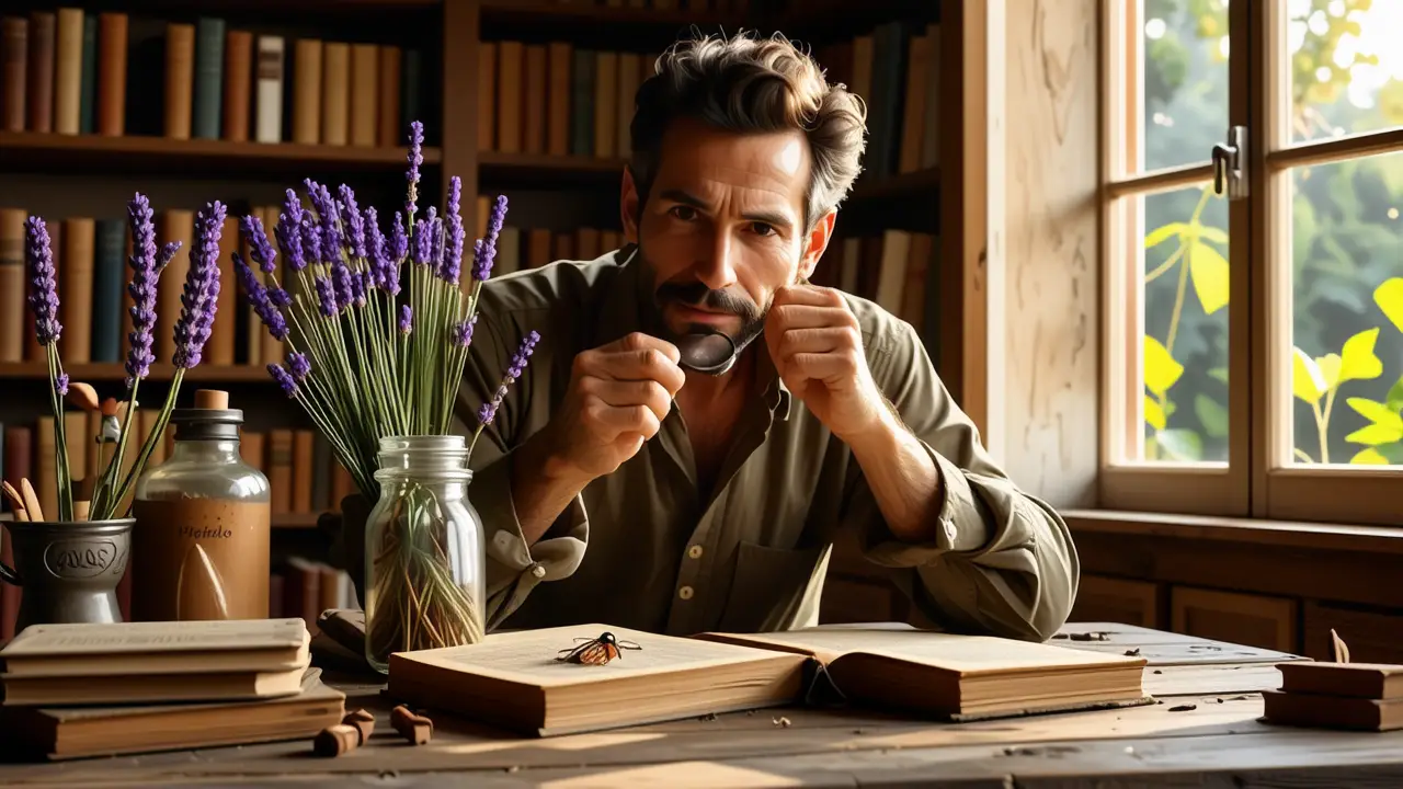 Insecticidas para polillas: Compra online fácil 5 Un hombre contempla una mariposa en luz dorada