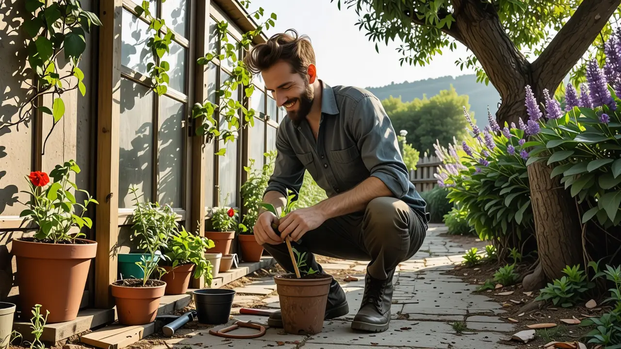 Invernadero Casero: Como Hacer un Invernadero Pequeño 3 Un hombre español cuida la naturaleza con calidez