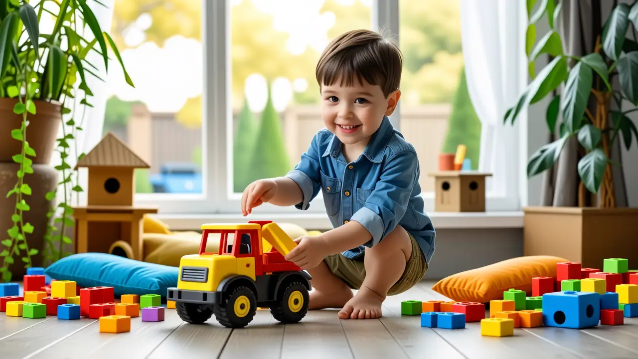 Juguetes Reciclados Fáciles: Ideas Creativas 5 Un niño sonriente explora su mundo creativo