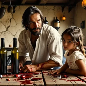 Un hombre melancólico sostiene botellas en la penumbra