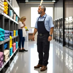 Hombre pensativo ayuda con la ropa en casa