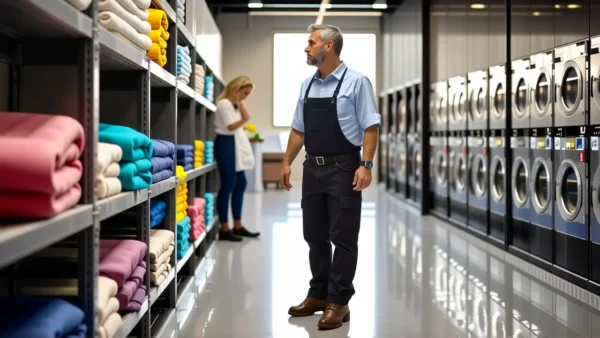 Hombre pensativo ayuda con la ropa en casa