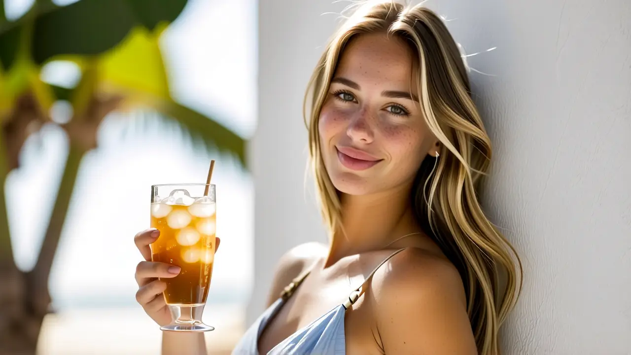 Mujer relajada disfruta la luz en Lavalux