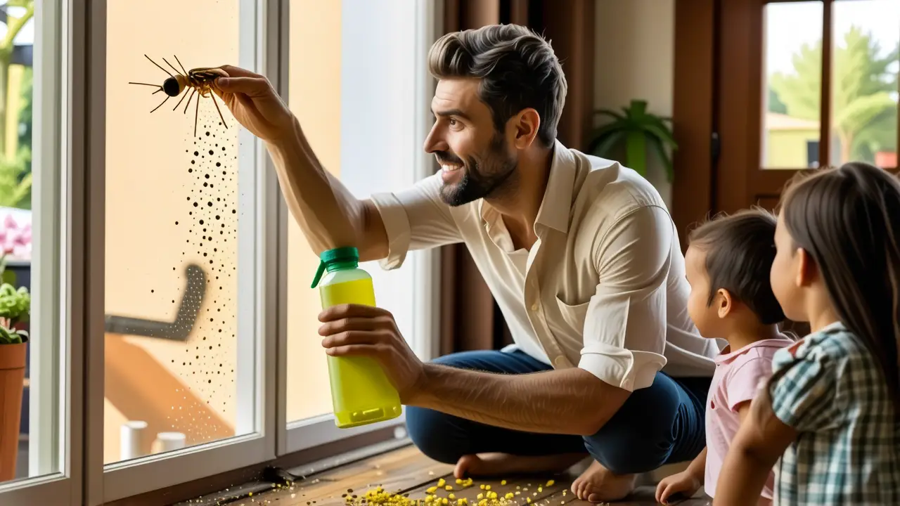 Un hombre preocupado limpia con detalle en luz