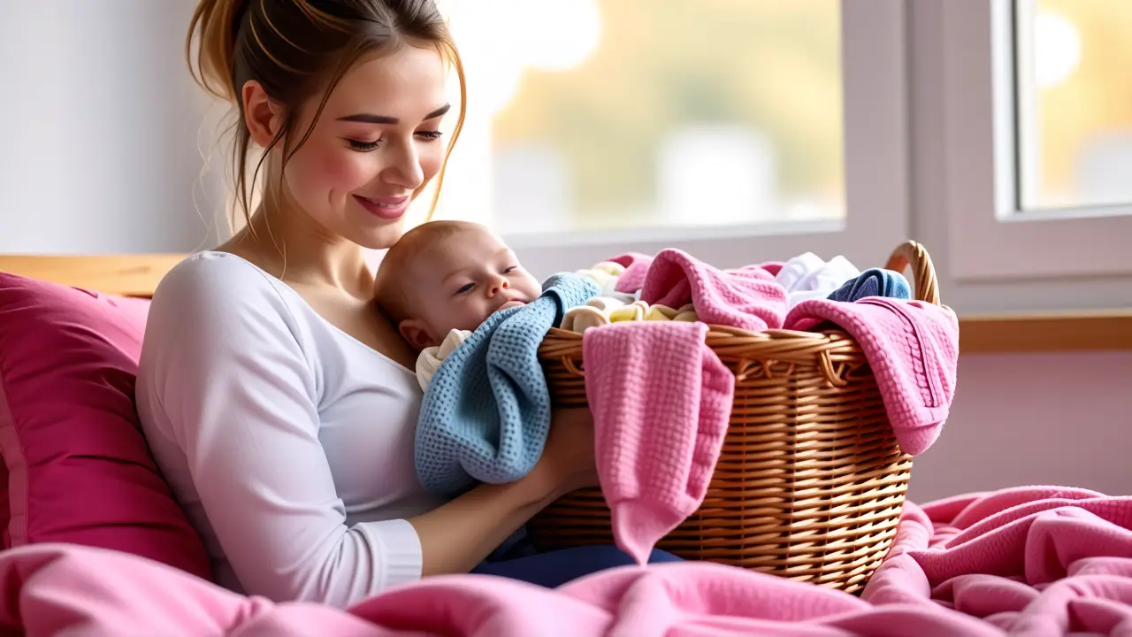 Como lavar ropita de bebe: guia completa | Jabón para bebés 3 Una madre sonríe con su bebé en casa