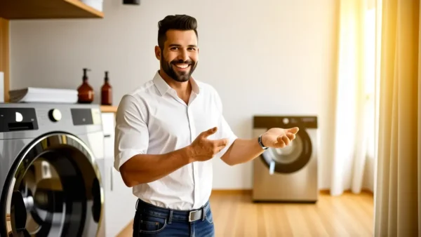 Un hombre moderno transmite eficiencia en la limpieza