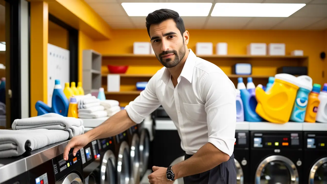 Lavandería Industrial Valladolid: Soluciones Integrales 5 Fotógrafo captura eficiencia en lavandería moderna