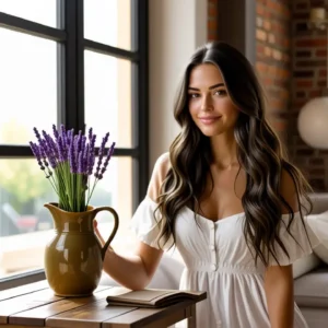 Mujer blanca en casa