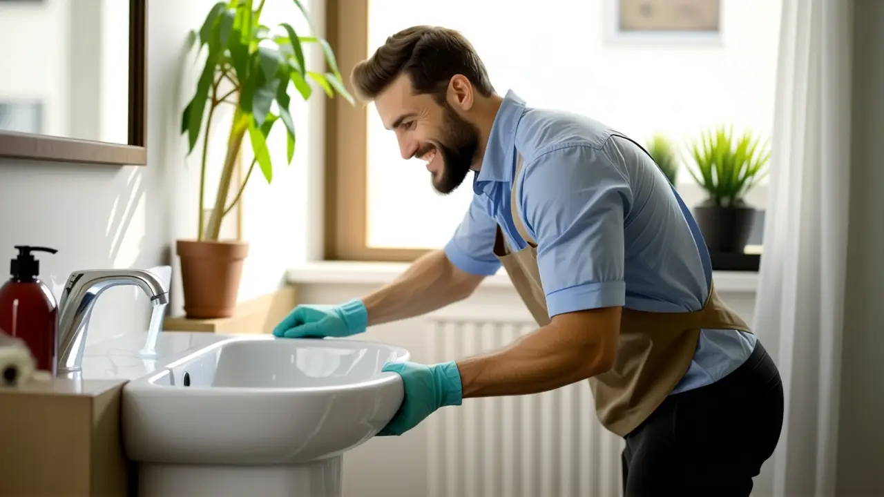 Fotógrafo captura limpieza en interior moderno