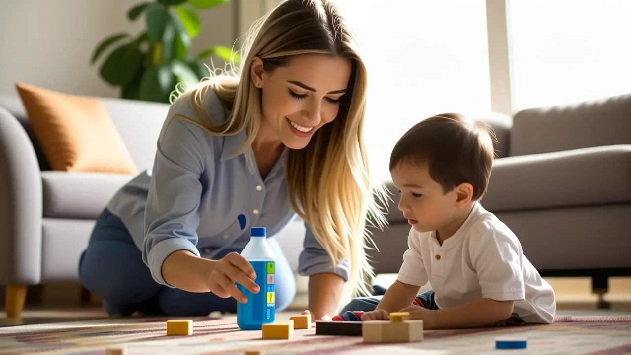 Lavar Alfombras: Guía para Limpiar en Casa 5 Mujer sonríe con su hijo en casa