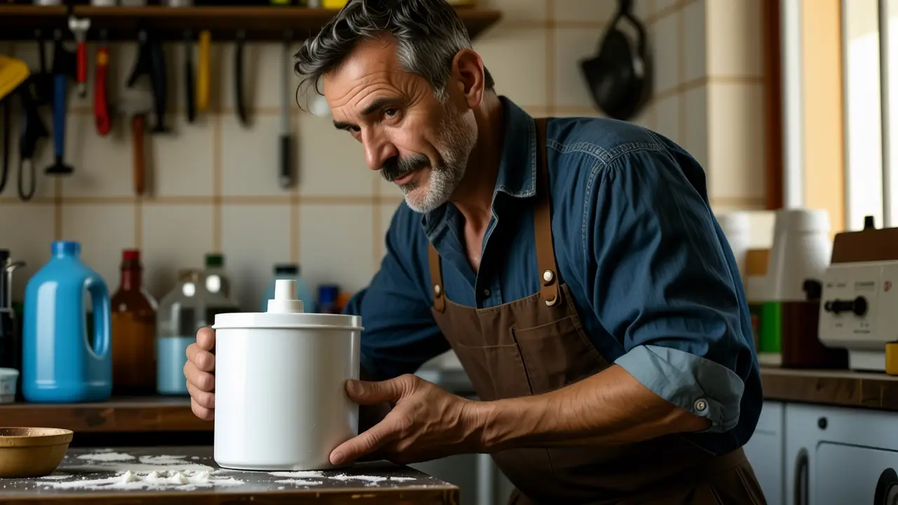 Limpia Secadoras: Guía para Prolongar su Vida Útil 4 Un hombre contempla el tambor con nostalgia