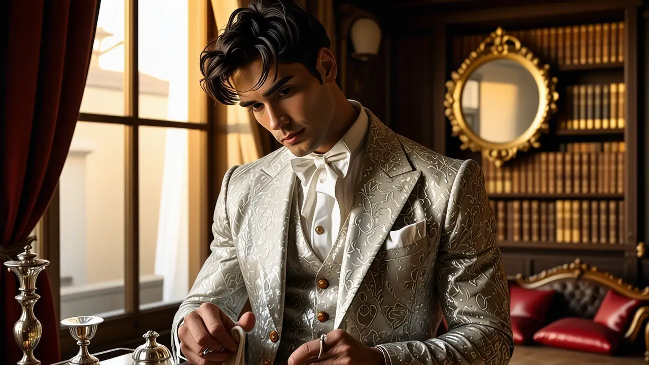 Como limpiar alpaca plateada: Guía completa 4 Un hombre elegante pulía su lujoso abrigo