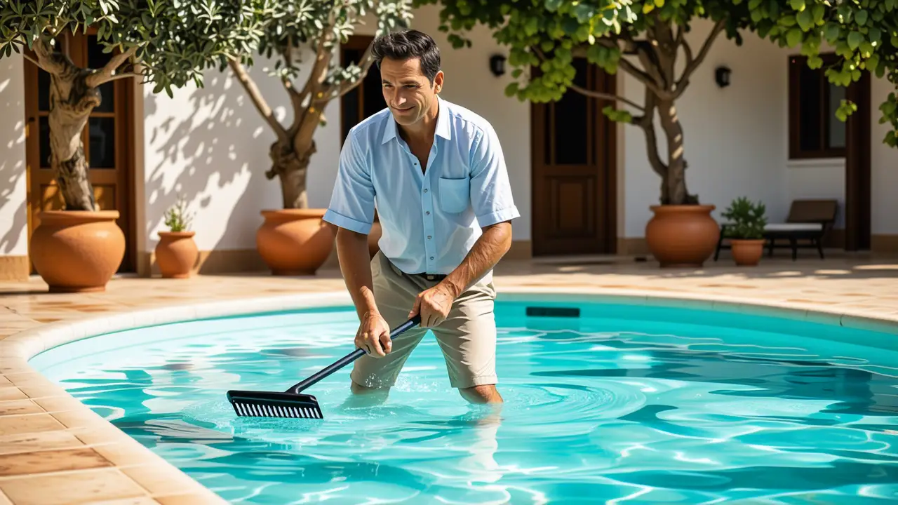 Un hombre español realista disfruta el sol
