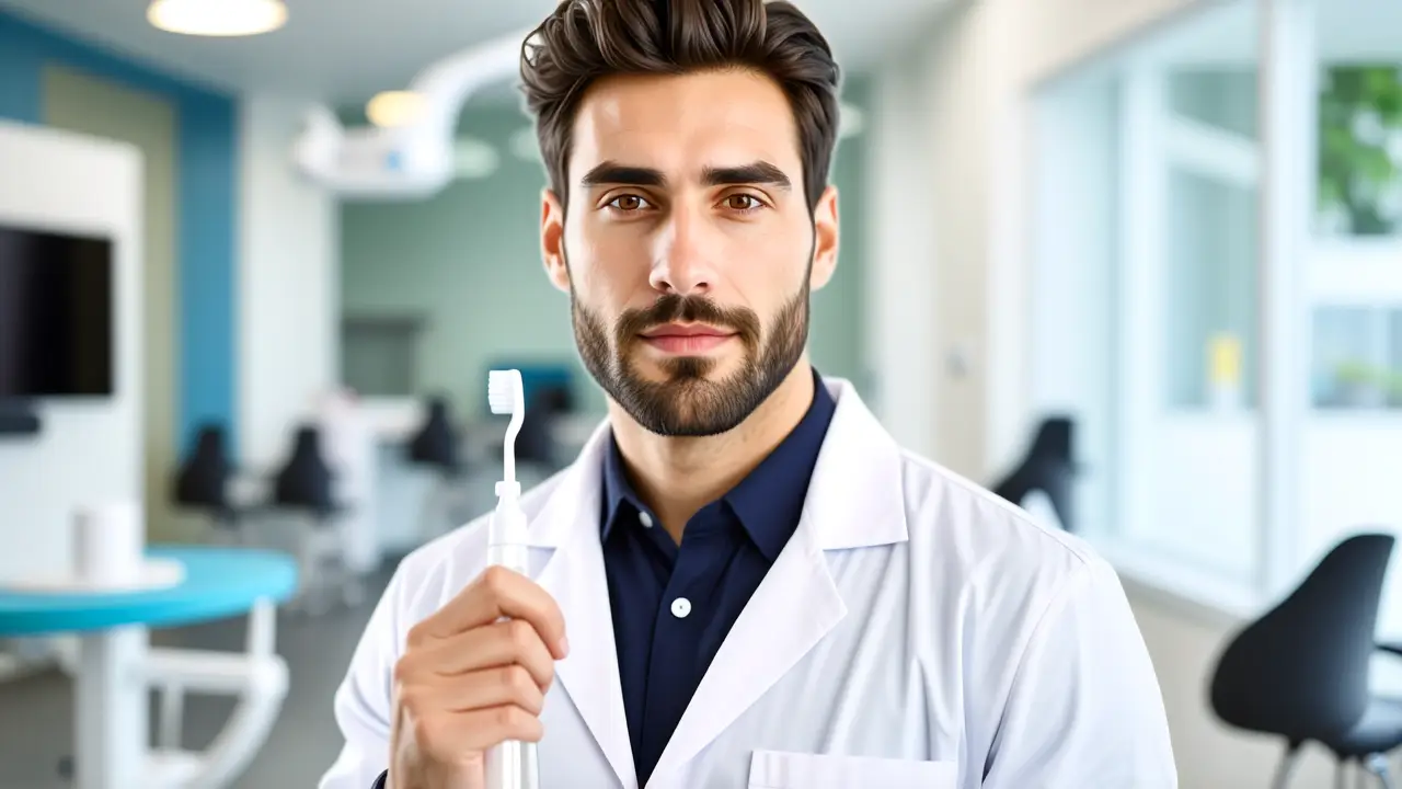 Un hombre blanco limpia la boca con precisión