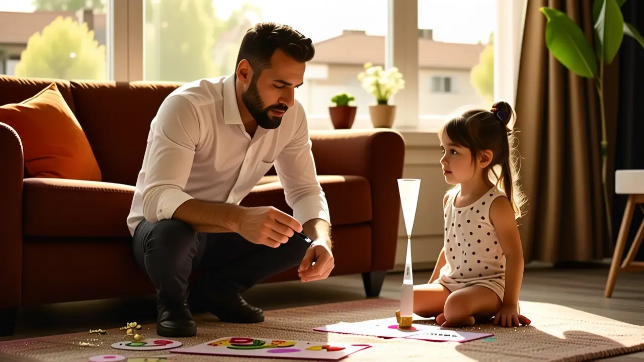 Como limpiar colchon de pipi y manchas 7 Un hombre preocupado observa a su hija en casa