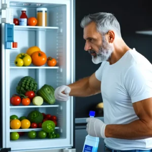 Un hombre en una cocina crea tensión realista