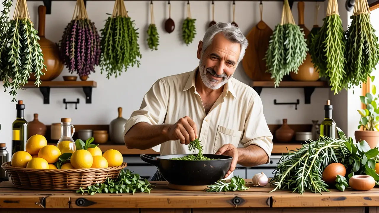 Un hombre español transmite calidez en su cocina