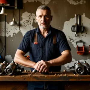 Un mecánico experto limpia inyectores en un taller