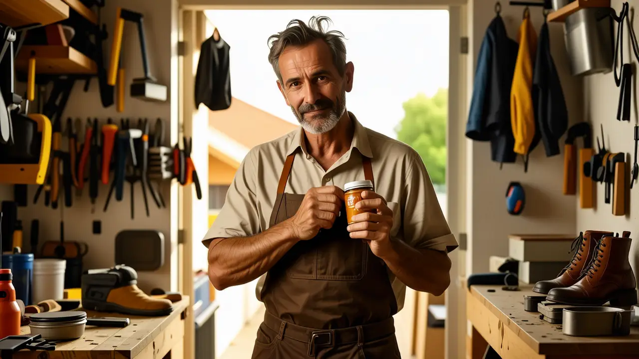 Limpiar suela de zapatos: guía completa y fácil 3 Un hombre español limpia zapatos con cuidado