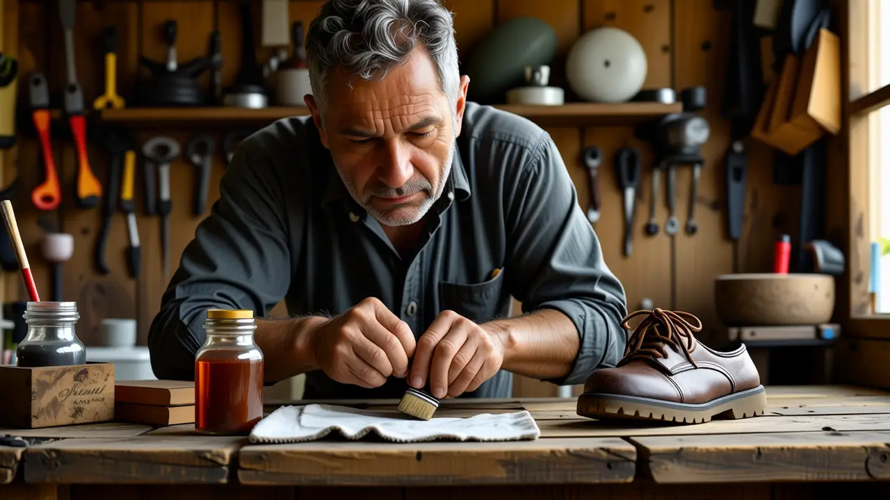 Limpiar suela de zapatos: guía completa y fácil 5 Un hombre español examina zapatos en taller