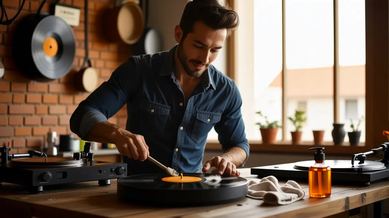 Un fotógrafo vintage captura la limpieza meticulosa