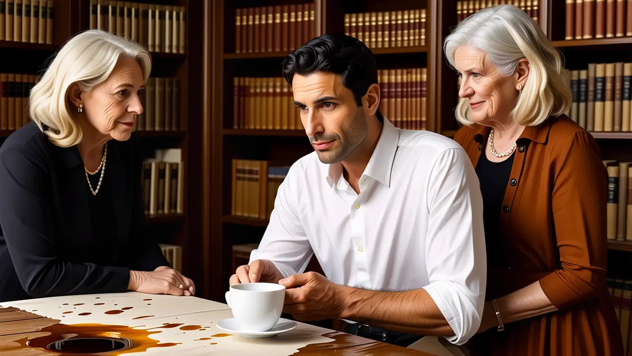 Quitar Mancha Cafe: Guía Rápida y Efectiva 2 Un hombre pensativo observa en un ambiente cálido