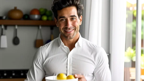 Un hombre caucasiano limpia vino con esperanza