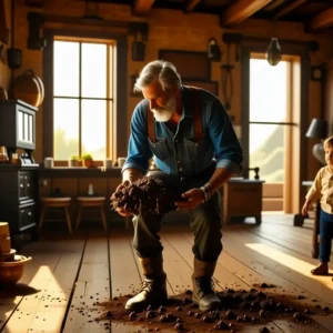 Un hombre observa con determinación en la luz dorada
