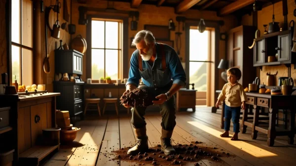 Un hombre observa con determinación en la luz dorada