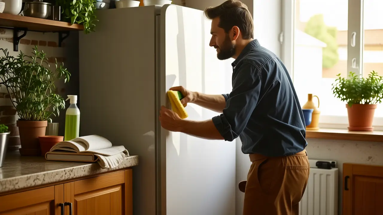 Un hombre español limpia con calidez y detalle