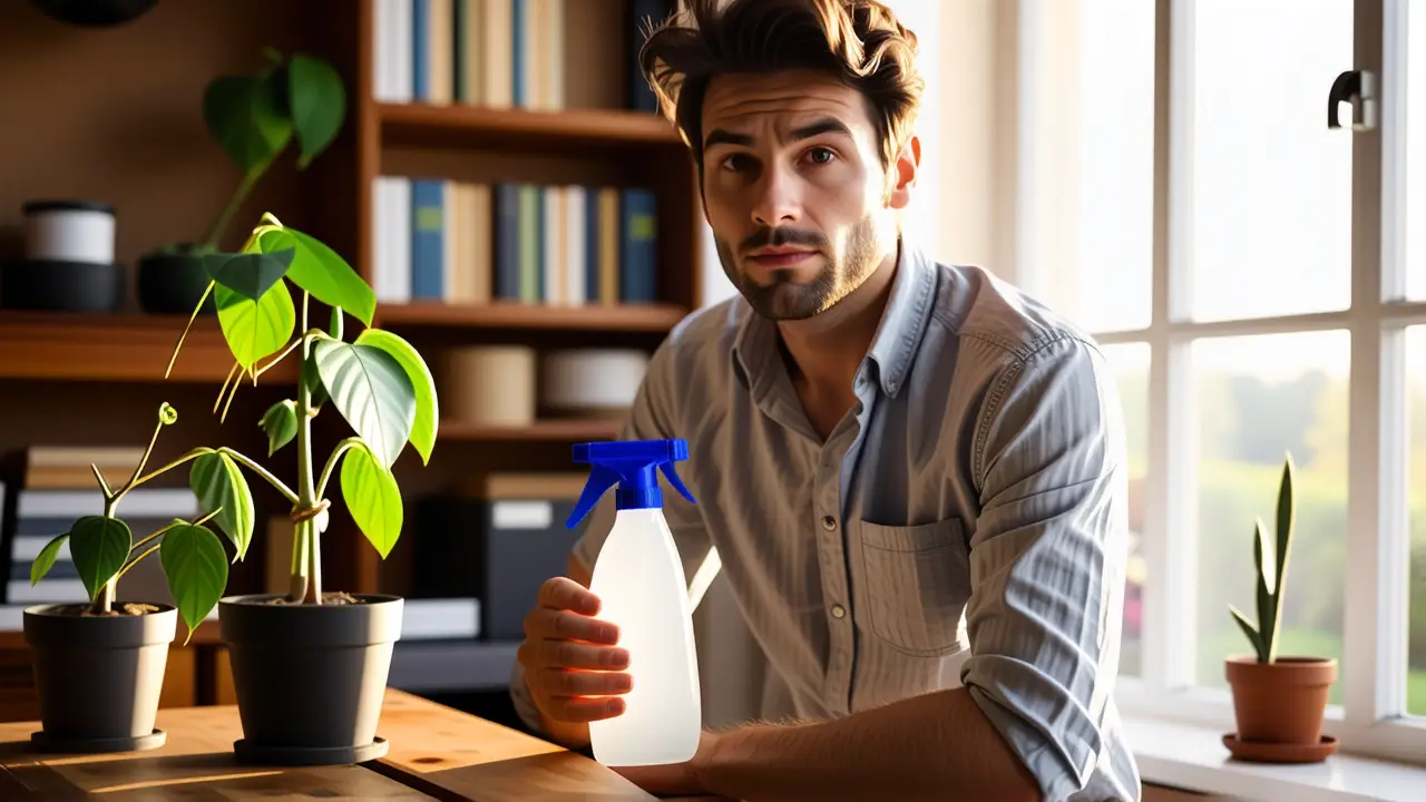 Un hombre preocupado en un hogar cálido