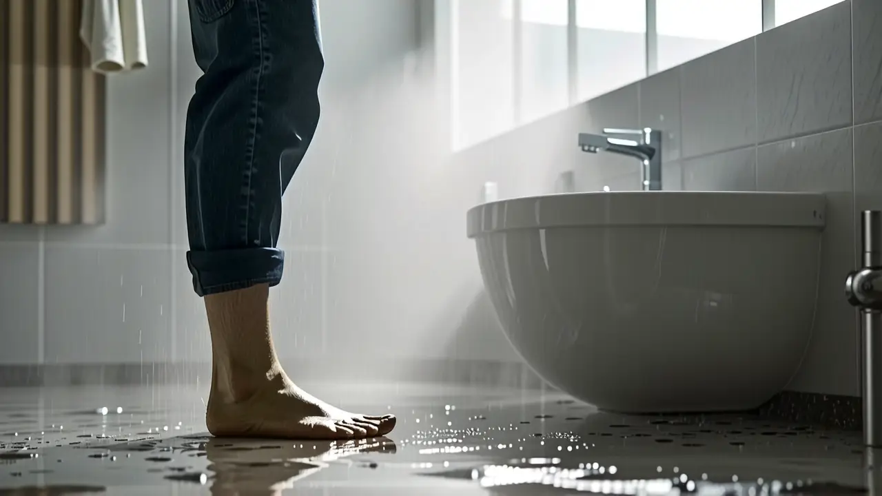 Un hombre preocupado tiene una infección en los pies