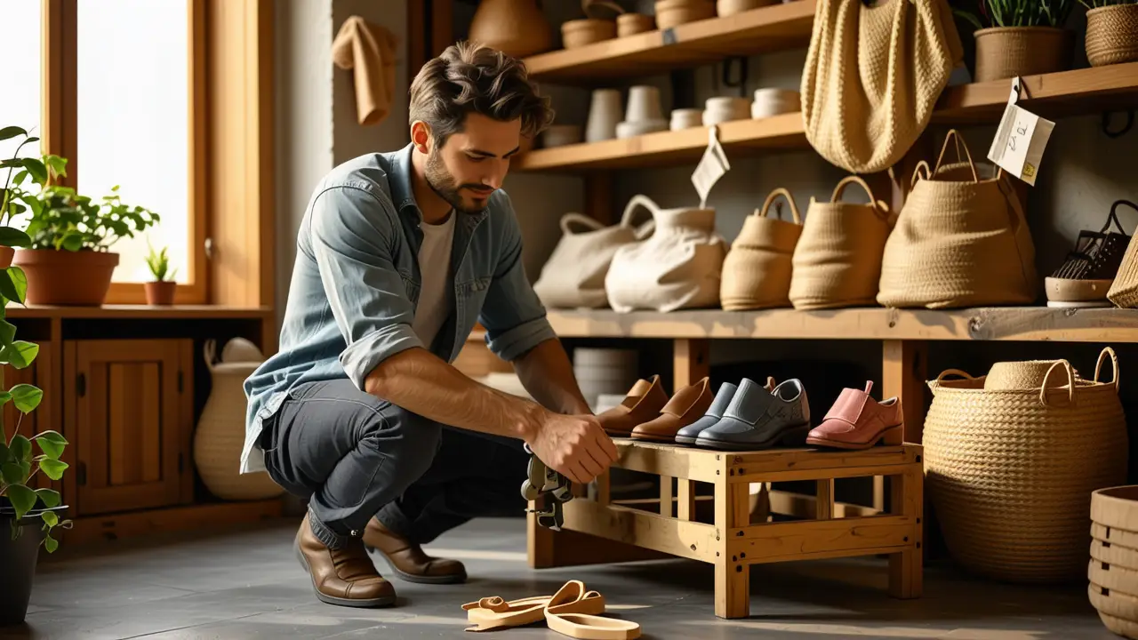 Un hombre artesano construye con cuidado en su taller