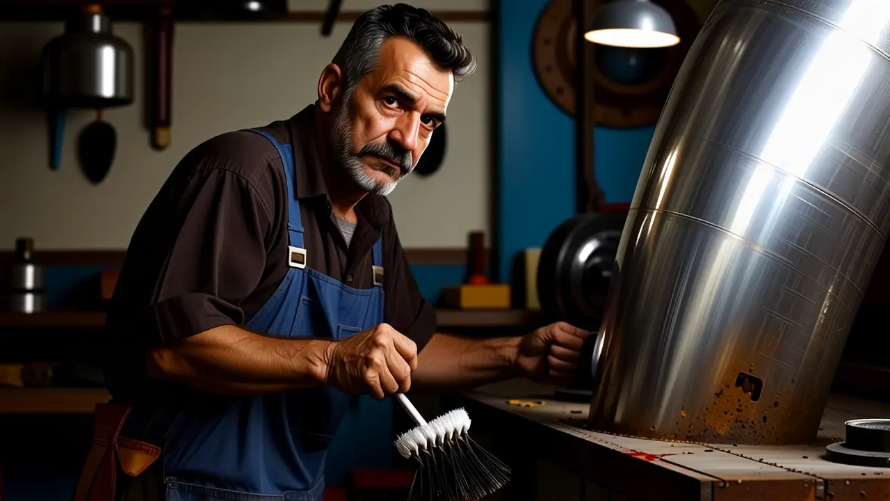 Quitar Oxido Acero Inoxidable: Guía Rápida 5 Un mecánico español trabaja con precisión y detalle