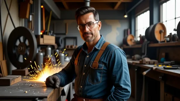 Quitar Oxido Acero Inoxidable: Guía Rápida 1 Un hombre trabaja en un taller rústico