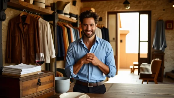 Un hombre elegante en una casa española