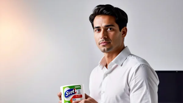 Fotógrafo realista captura hombre en estudio minimalista