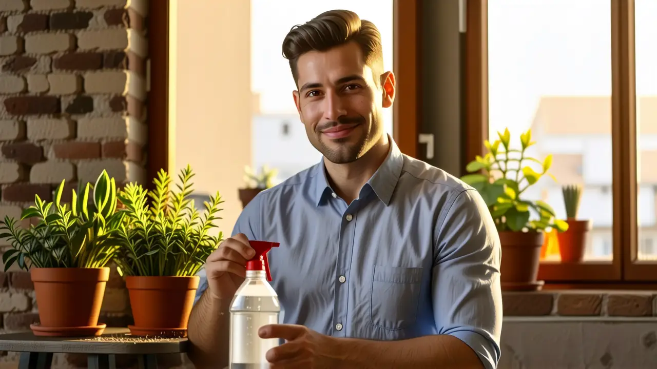 Paso Antimoho: Elimina Moho Profundo y Seguro 5 Un hombre en un salón acogedor y luminoso