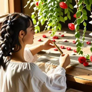 Una mujer elegante en luz dorada