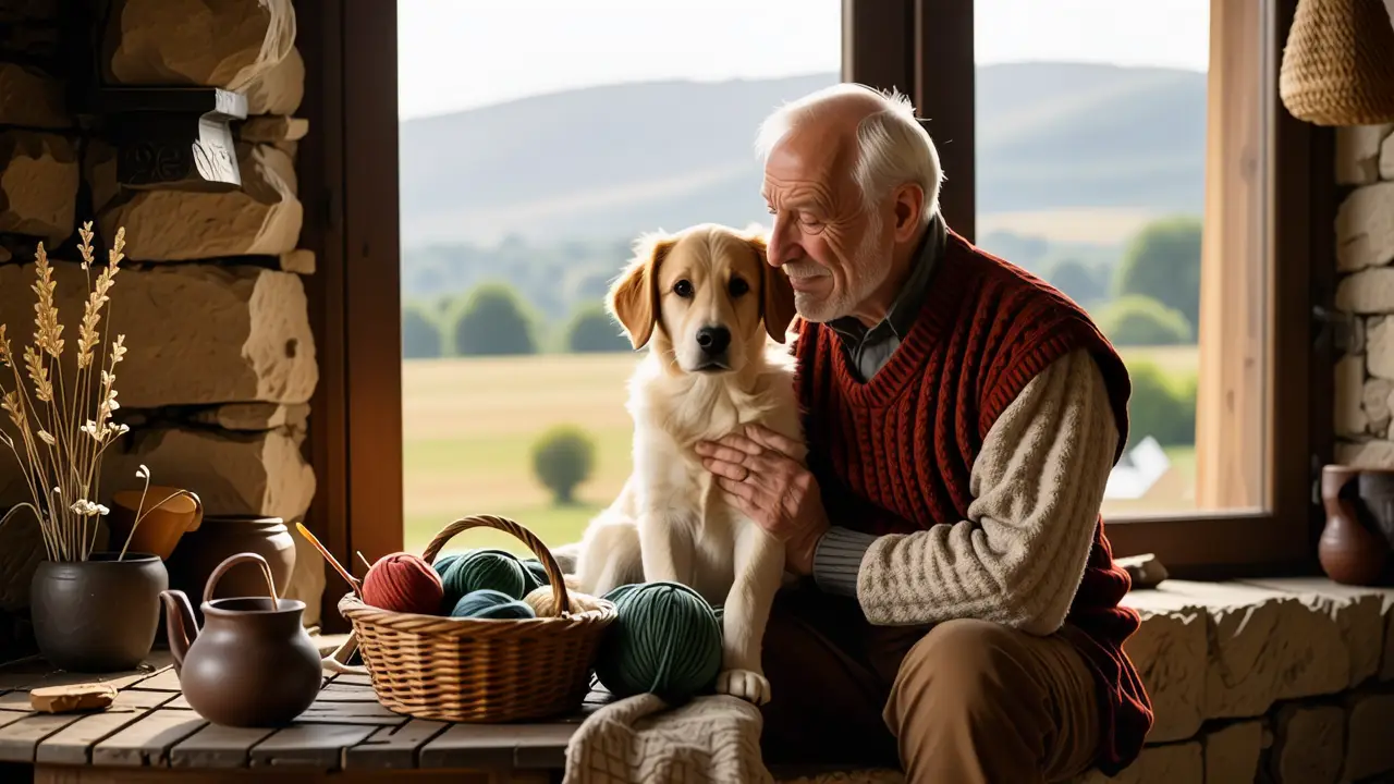 Ropa para perro: Crea abrigos caseros fáciles 4 Un hombre amable en una casa rural