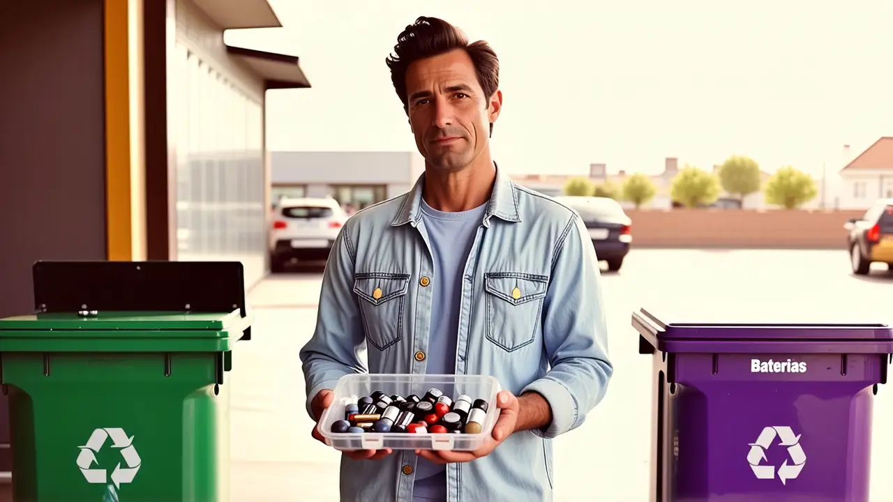 Pilares Usadas: Dónde Tirarlas - Recicla Ahora 4 Un hombre serio examina baterías en un centro reciclaje