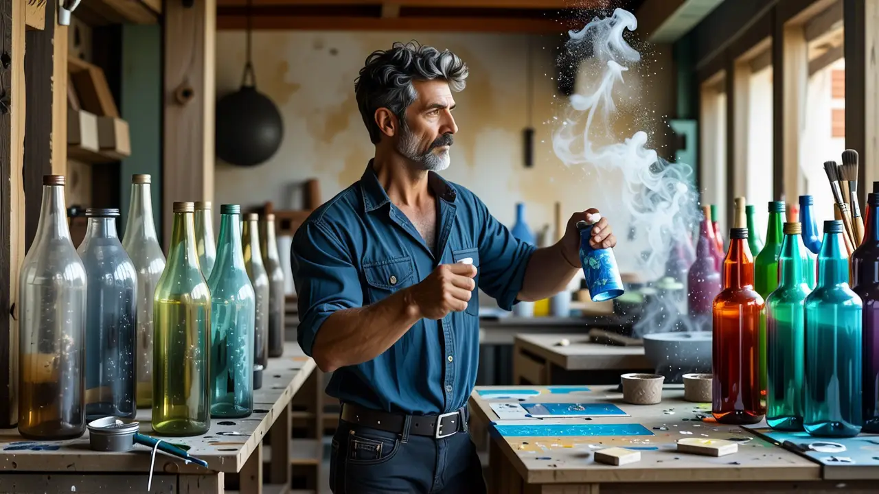 Como pintar botellas de cristal: guía creativa y reciclaje 6 Un artista español crea patrones abstractos