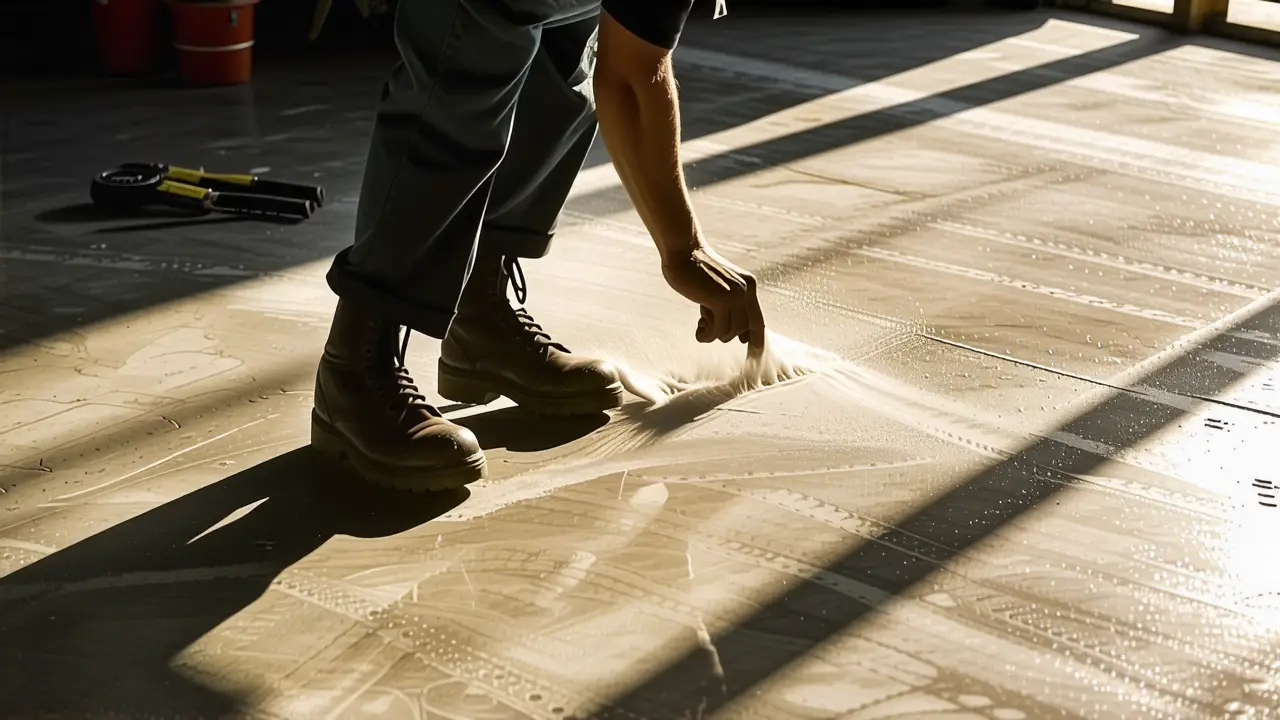 Pintar Cemento: Guía para Suelo Sin Pulir 2 Un hombre captura la serenidad en concreto