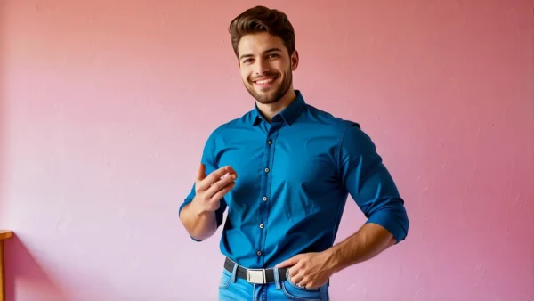 Un modelo masculino casual en estudio