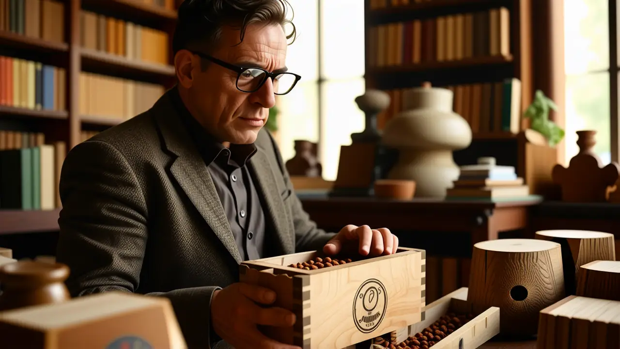 Un hombre examina madera con preocupación profesional