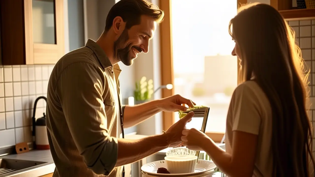 Un hombre amable limpia con una sonrisa