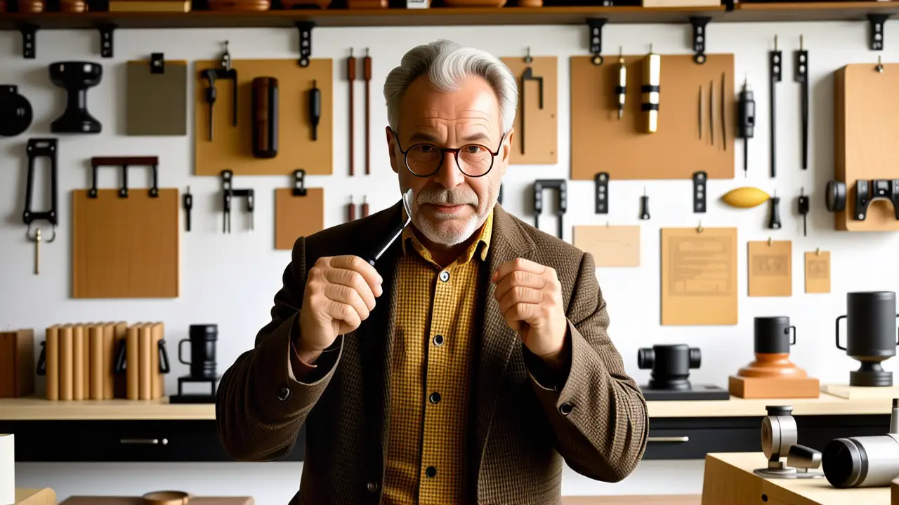 Un fotógrafo examina meticulosamente un lente antiguo