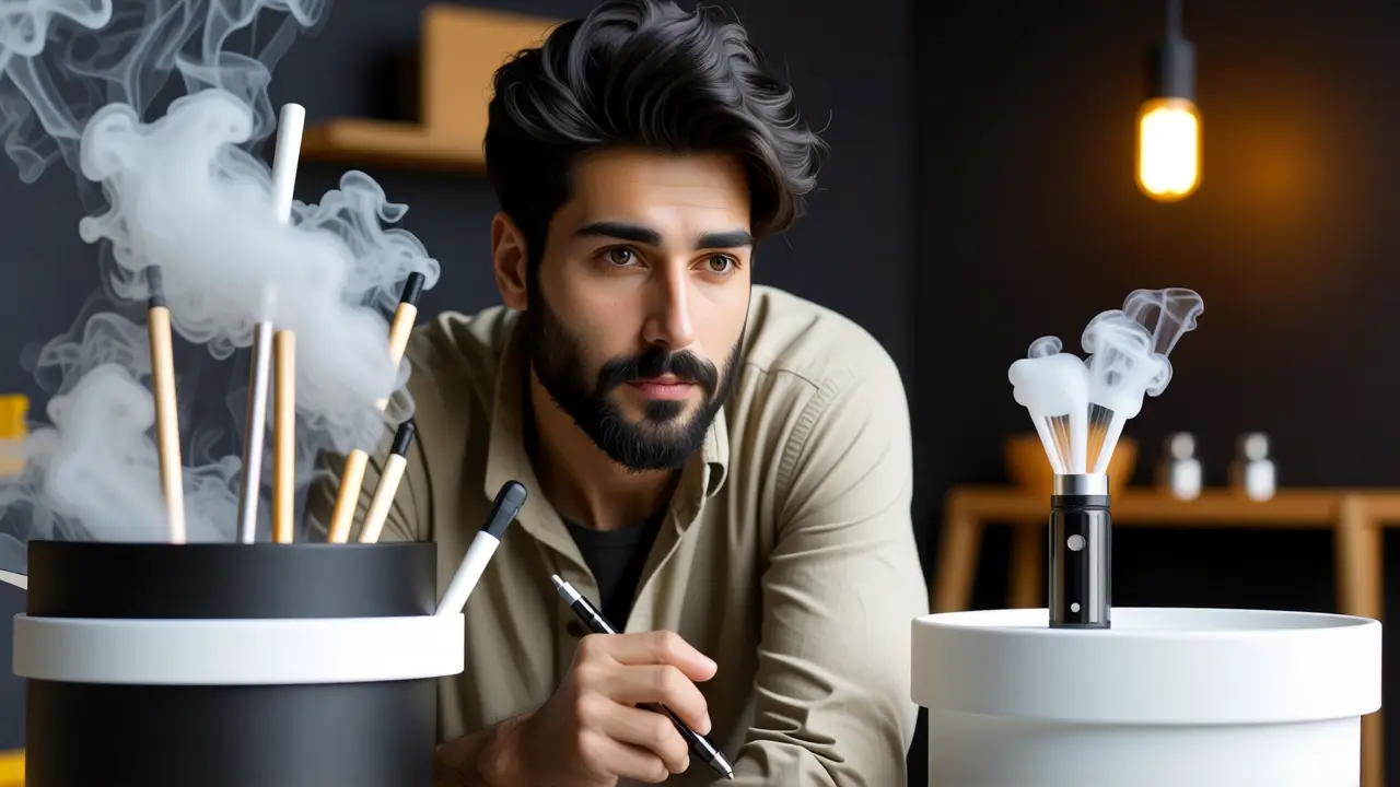 Tipos de Mopa: Guía para Elegir la Ideal 4 Un hombre pensativo fuma junto a su equipo